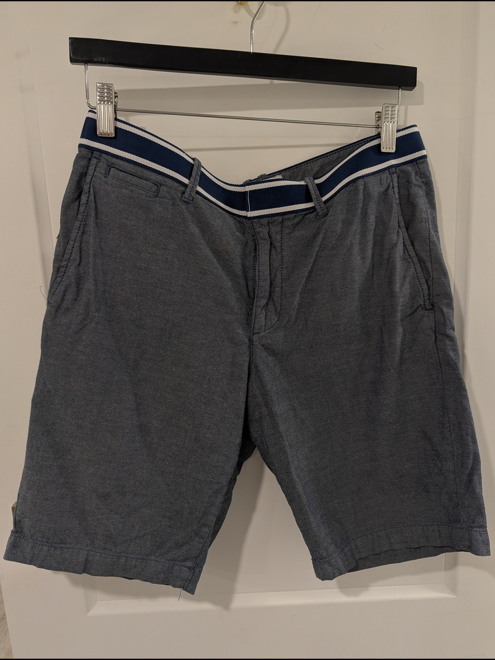 Original Penguin Men's Heather Gray Shorts with Navy & White Waistband
